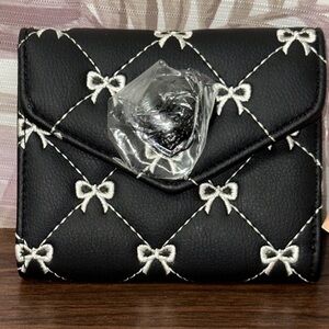 Betsey Johnson Black and White Bow Wallet
